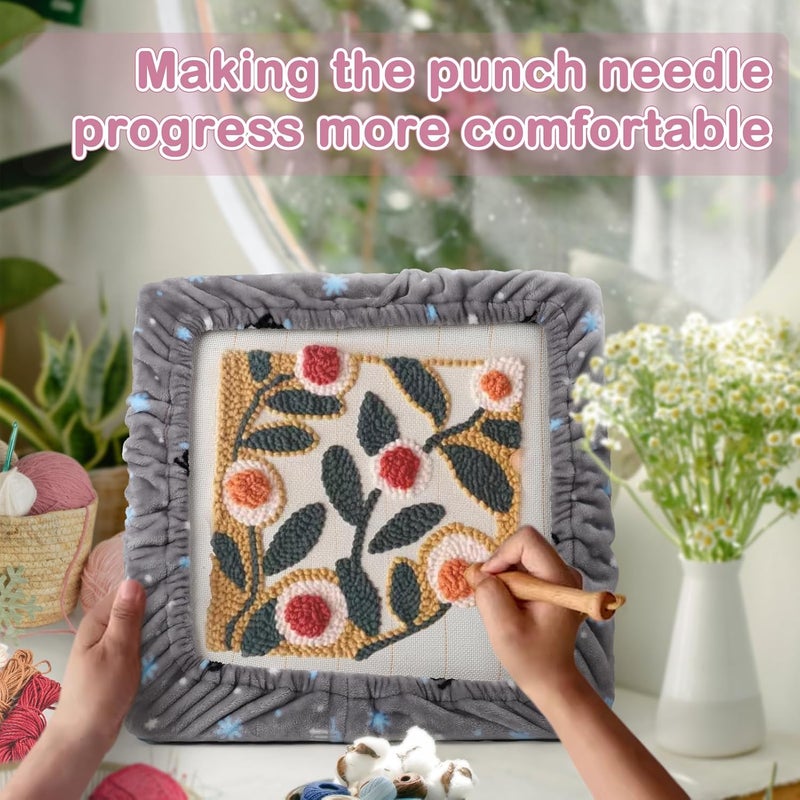 ICZW Gripper Strip Frame Cover Rug Hooking Frame Cover Flannel (for 19.6" x 19.6" frame) - Image 5
